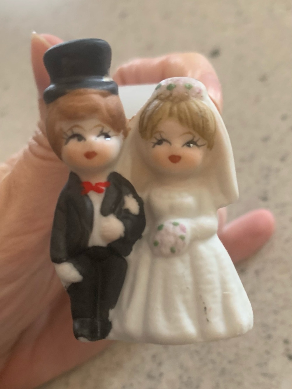 Vintage Lego Korea Bride And Groom Porcelain Bisque Napkin Holders Set Of 4 Rare